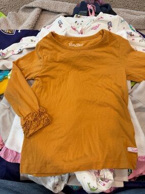 B61 4t Ruffle Butts Mustard Long Sleeve Ruffle Cuff Tee